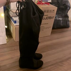 Suede Over-The-Knee Wedge boots